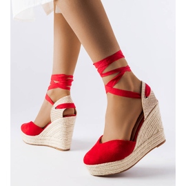 Czerwone espadryle na koturnie Dubois 1