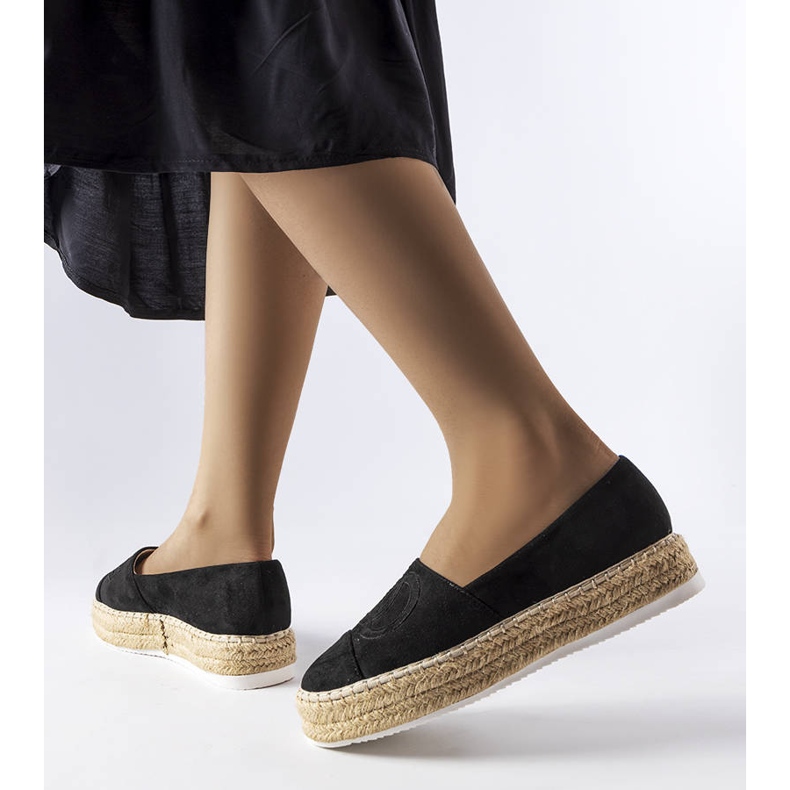 Czarne espadryle na platformie Beaudry 1
