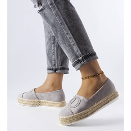 Szare espadryle na platformie Beaudry 2