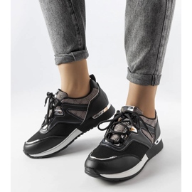 Czarne sneakersy ze złotymi elementami Bedord 1