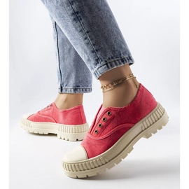 Ciemnoróżowe trampki na gumkę Walton 1