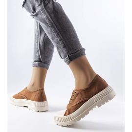 Brązowe trampki na gumkę Walton 1