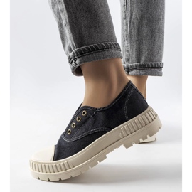 Czarne trampki na gumkę Walton 1