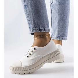 Białe trampki na gumkę Walton 1