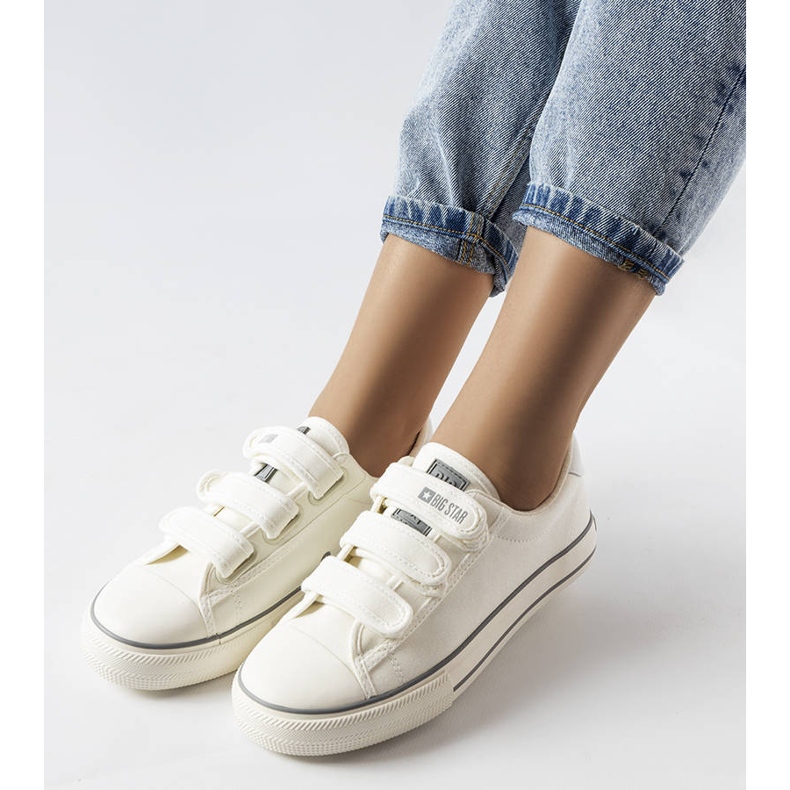 Białe trampki na rzepy Big Star LL274A203 1