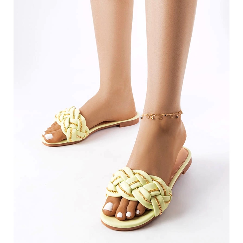 Zielone eleganckie klapki Correra 1