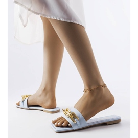 Niebieskie klapki z łańcuchem Cherell 2