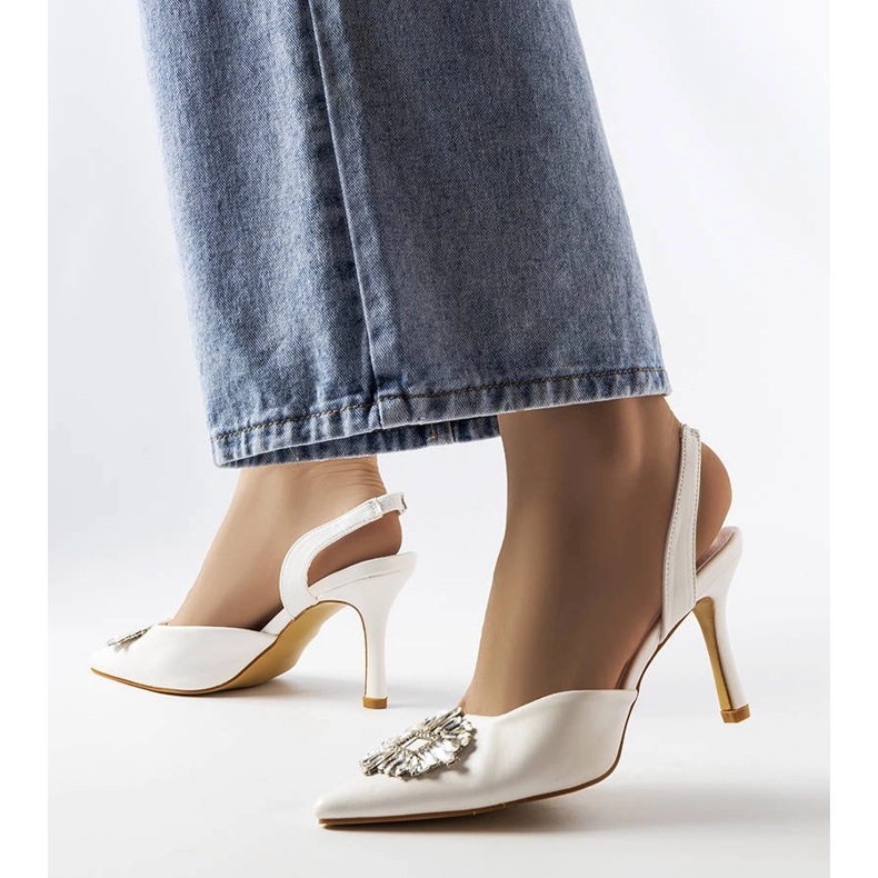 Białe szpilki z cyrkoniami Moïse 1