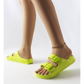 Zielone gumowe klapki z klamerkami Eugene 2