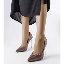 Szare metaliczne szpilki Label 1