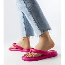 Klapki na platformie Y223-2 Fuchsia różowe 2