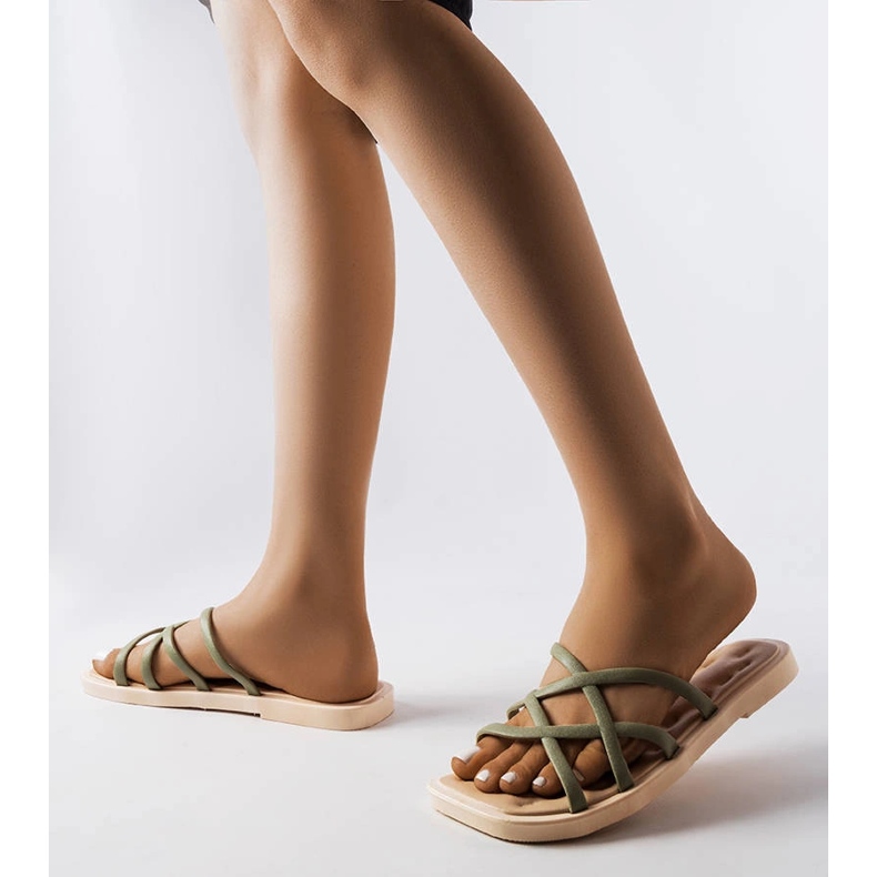 Zielone gumowe klapki Pearlman 1