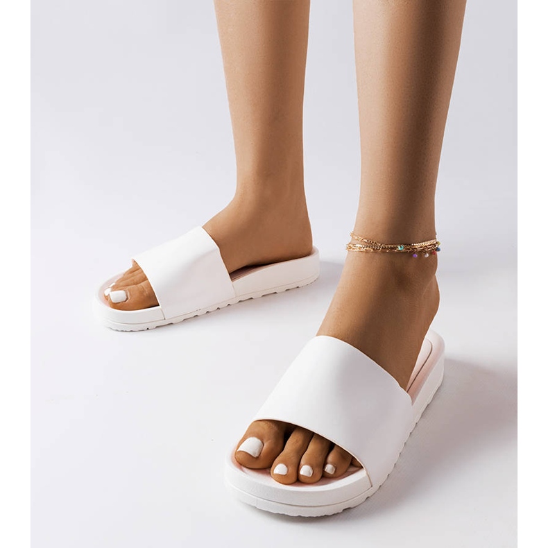 Inna Białe gumowe klapki Sabourin 1