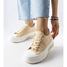 Beżowe trampki na platformie Hawthorne beżowy 1