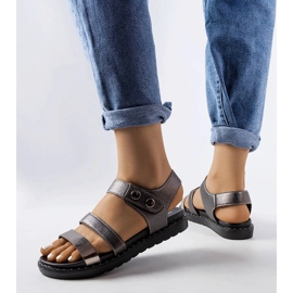 Szare metaliczne sandały Lanham 1