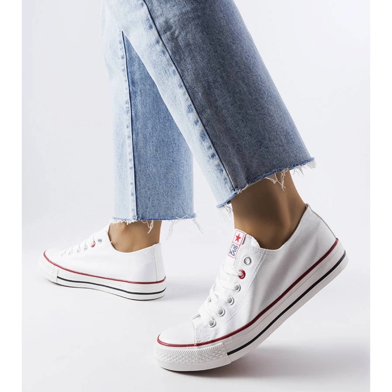 News Białe materiałowe trampki Catherine 1