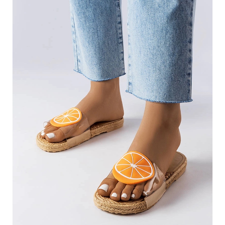 Transparentne klapki z ozdobą Foddie bezbarwne 1