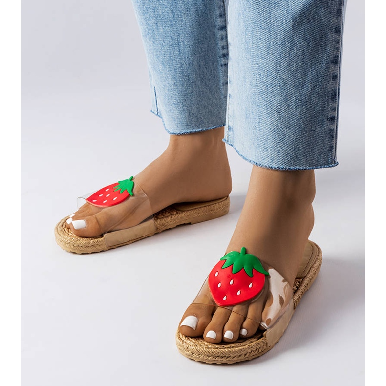 Transparentne klapki z ozdobą Foddie bezbarwne 1