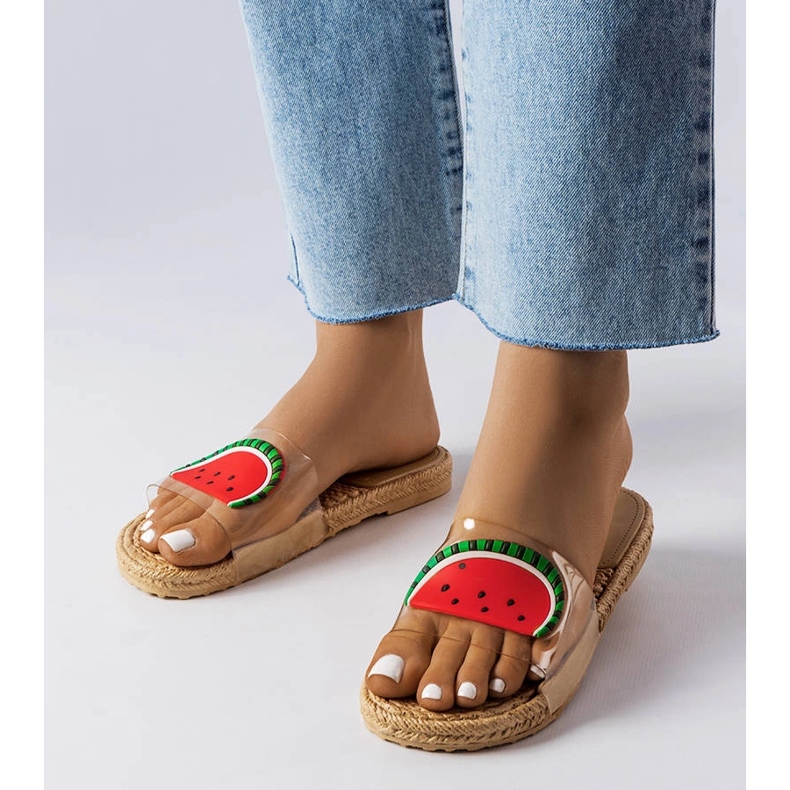 Transparentne klapki z ozdobą Foddie bezbarwne 1