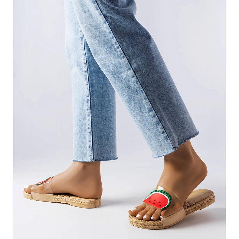 Transparentne klapki z ozdobą Foddie bezbarwne 2