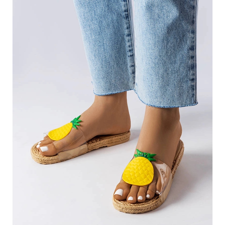 Transparentne klapki z ozdobą Foddie bezbarwne 1