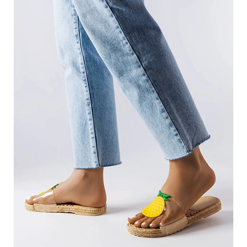 Transparentne klapki z ozdobą Foddie bezbarwne 2