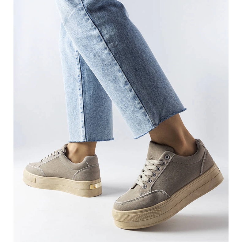 Szare sneakersy na platformie Amathymes 2