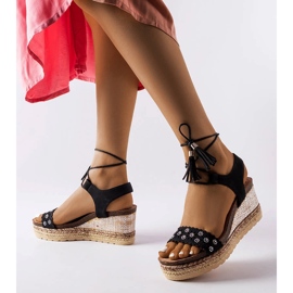 Czarne espadryle na koturnie Tahoe 1