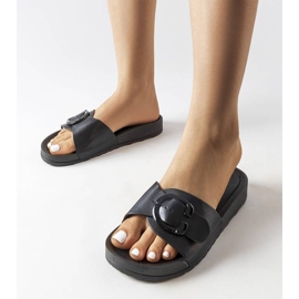 Czarne klapki z klamerką Généreux 1