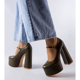 Zielone czółenka na wysokim słupku Colle 1