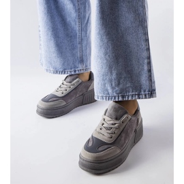 Szare sneakersy na platformie Fabienne 1