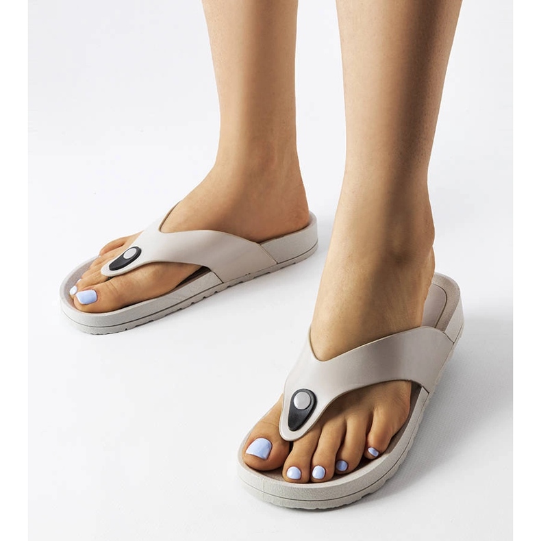 Szare japonki na platformie Elide 1