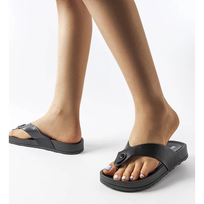 Inna Czarne japonki na platformie Elide 2