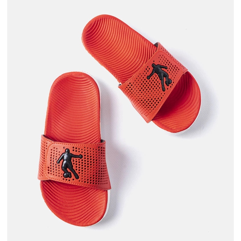 Biało-czerwone gumowe klapki Athens 1