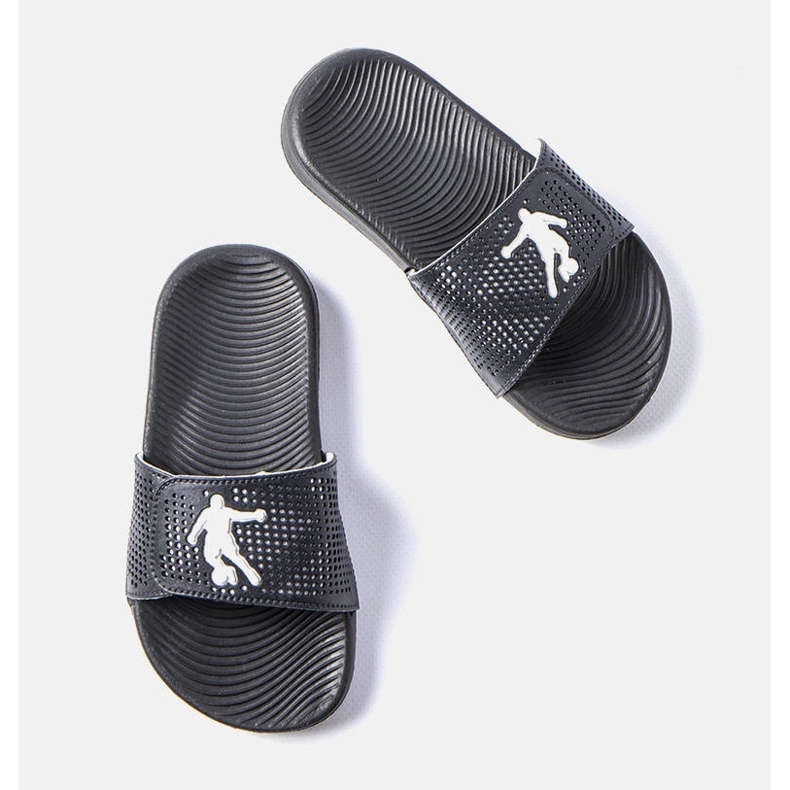 Czarne gumowe klapki dziecięce Athens 1