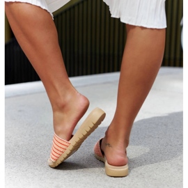 Pomarańczowe plecione klapki Capovalle 1