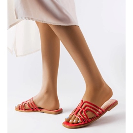 Czerwone klapki damskie Gandy 2