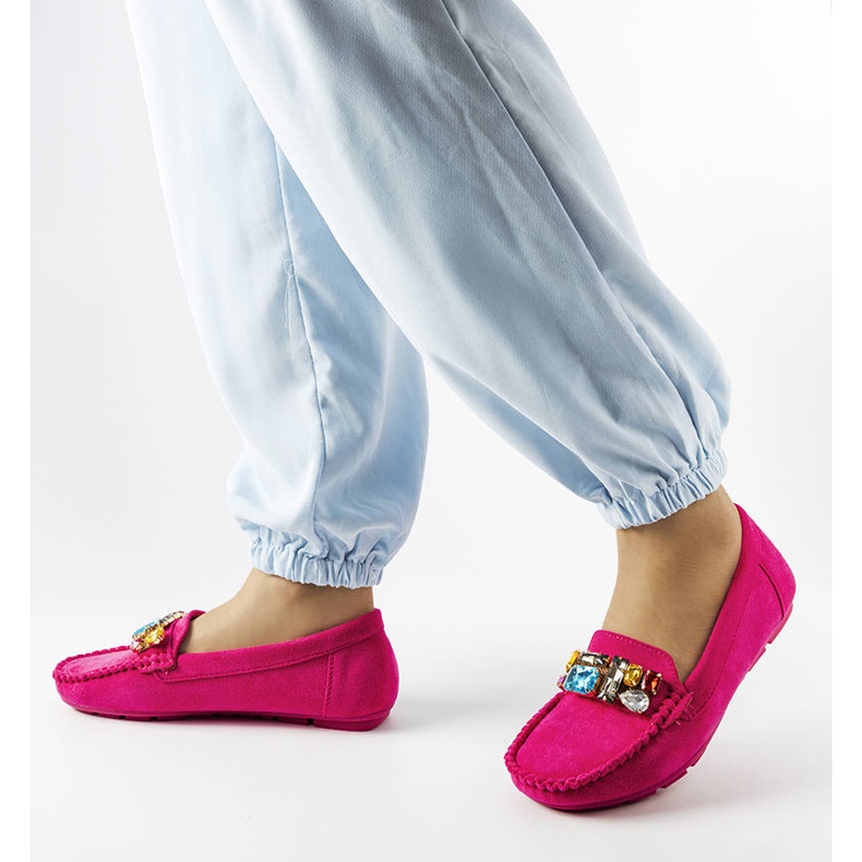 Różowe mokasyny ze skórzana wkładką Bertrand 1