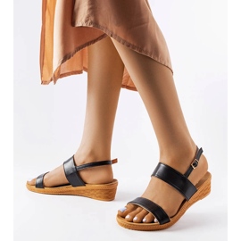 Czarne sandały na koturnie Grottazzolina 1