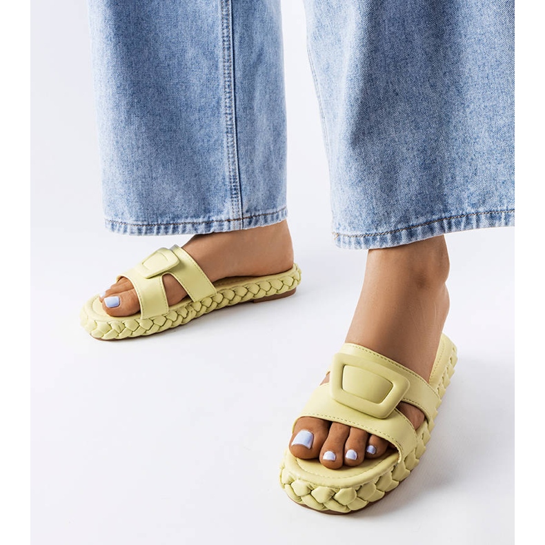 Zielone klapki na platformie Francesco 1