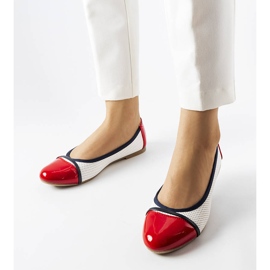 Biało-czerwone balerinki Colombo białe 1