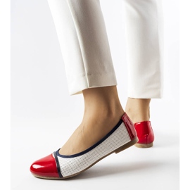 Biało-czerwone balerinki Colombo białe 2