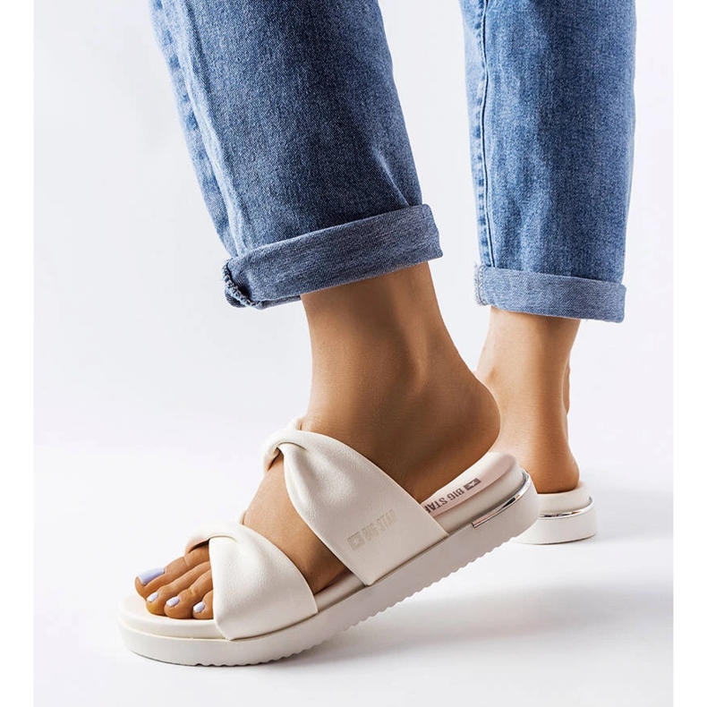 Białe klapki Big Star LL274A121 2