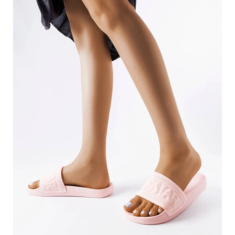 Różowe klapki Big Star LL274A157 2