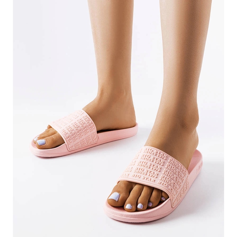 Różowe klapki Big Star LL274A151 1