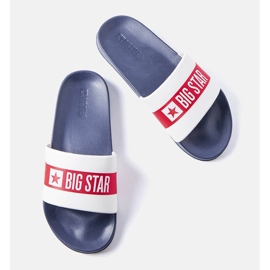 Biało-granatowe klapki Big Star LL174455 białe 1