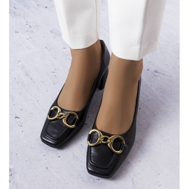 Czarne czółenka z kwadratowym noskiem Neufville 2