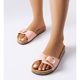 BM Różowe klapki z klamerką Benoit 2