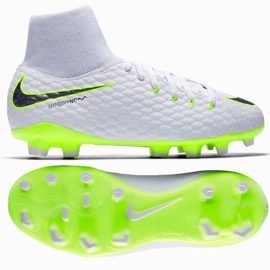 Buty piłkarskie Nike hypervenom Phantom 3 Academy Df Fg Jr AH7287-107 białe białe 1