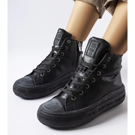 Czarne ocieplane trampki Big Star MM274023 1